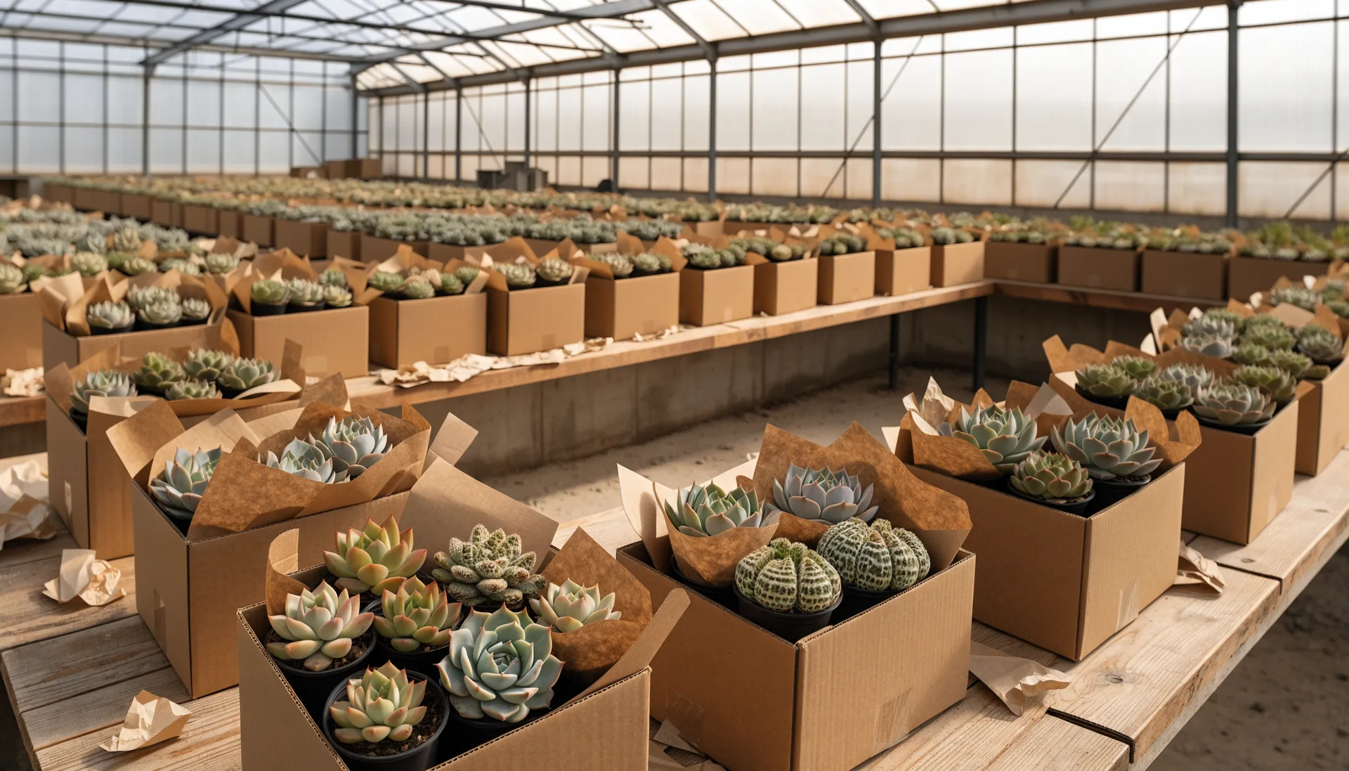 Wholesale succulent orders packed and ready to ship